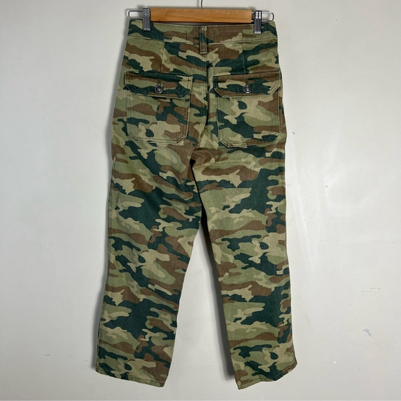 Free People Remy Camo Printed Cropped Ankle High Rise Rigid Jeans Size 25 Jeans - Picture 3 of 12